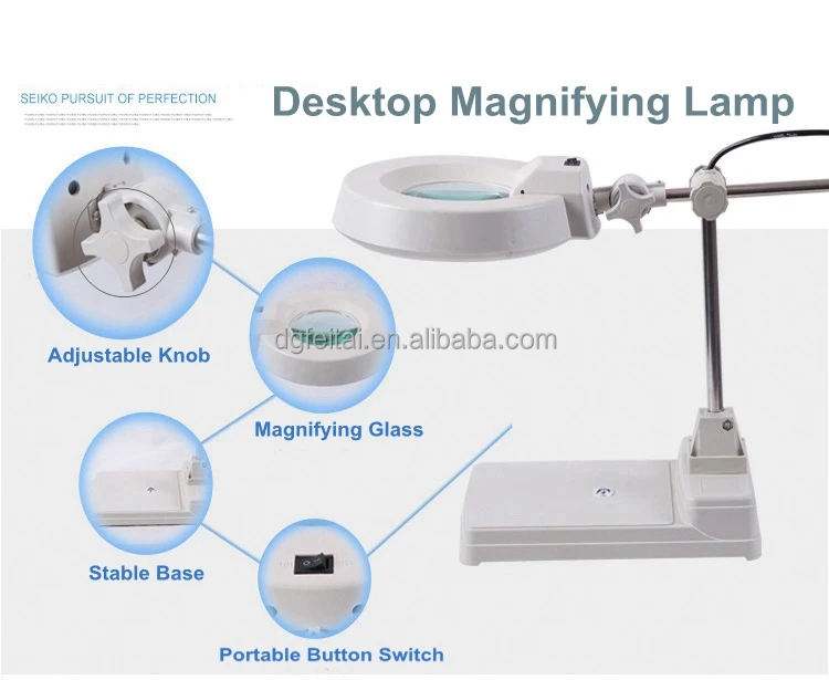 FT-86B Table Desktop LED Stand Magnifier Glass Lamp,Dental Lab Desktop Magnifying Lamp for Jewellery