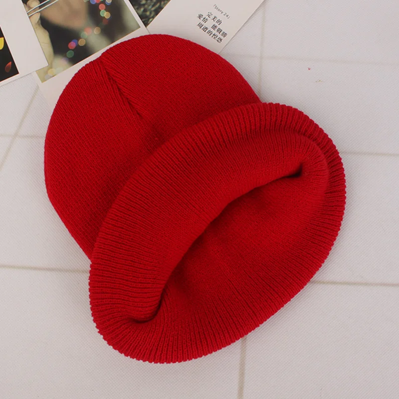 Hot selling acrylic wool hat fluorescent customized hat warm lovers winter knitted hat
