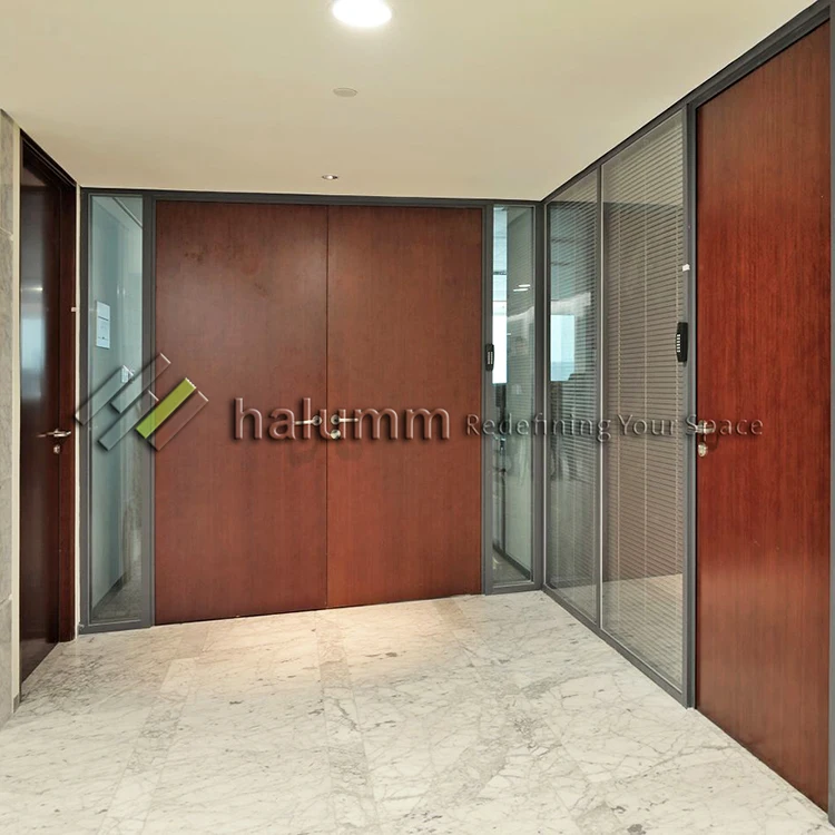 halumm office partition Modular full height double glass and hotel door for partition wall