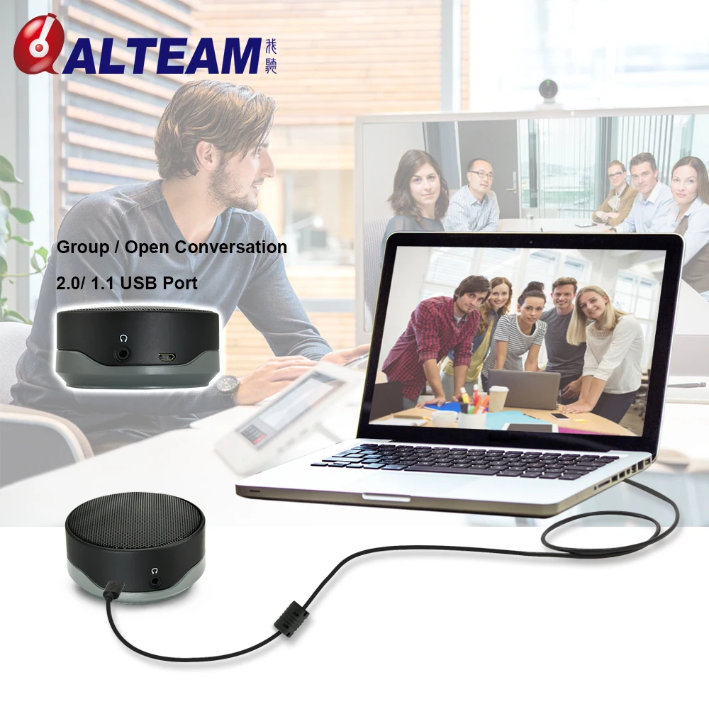Mac, PC compatible VoIP calls mobile usb  portable speakerphone for conference room
