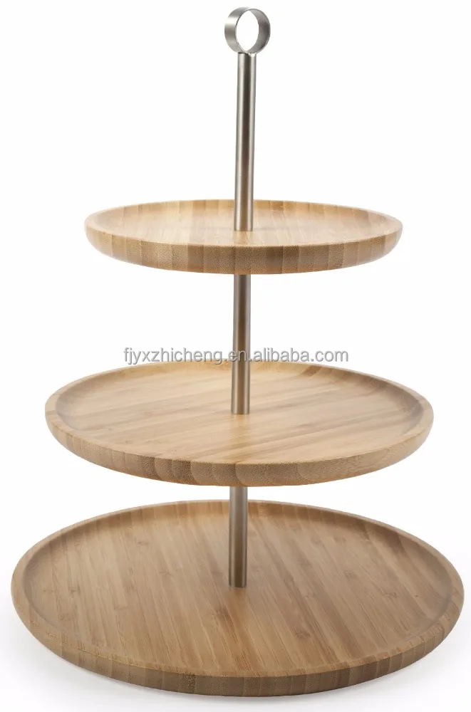 Totally Bamboo 3 Tier Serving Tray for Cake Appetizer Dessert Buffet Display Stand Table