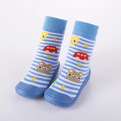 New Arrival Wholesale Custom Cute Baby Anti-slip Soft Rubber  Prewalker Shoe Socks