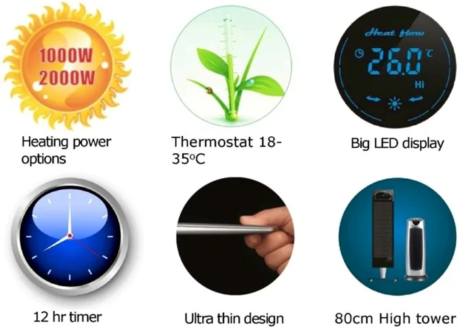 
new popular 2400W tower electric PTC fan portable heater 