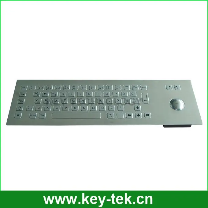 Короткий ход повышенной прочности промышленные водонепроницаемый подсветкой клавиатуры со встроенным мыши трекбол