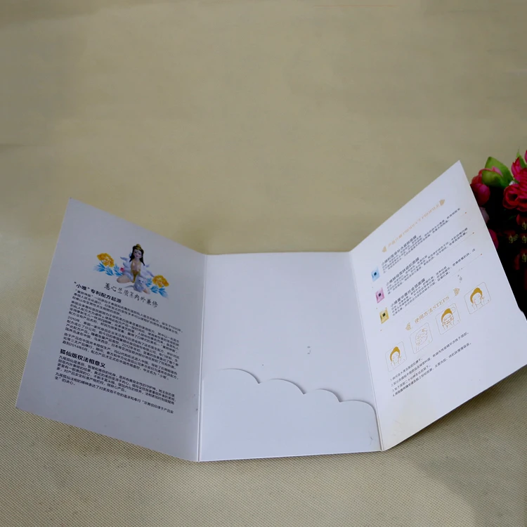 professional presentation color printing folding paper leaflet folder for card insert
