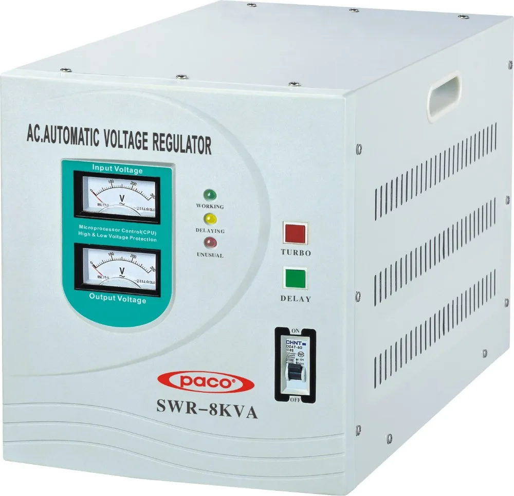 High-power automatic voltage regulator avr 8kva 8000watt switching voltage regulator with circuit breaker protection