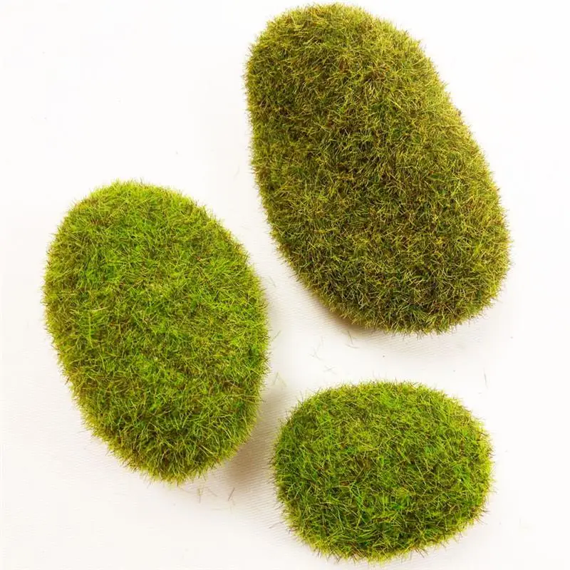 3 Styles Assorted Moss Stone Artificial Moss