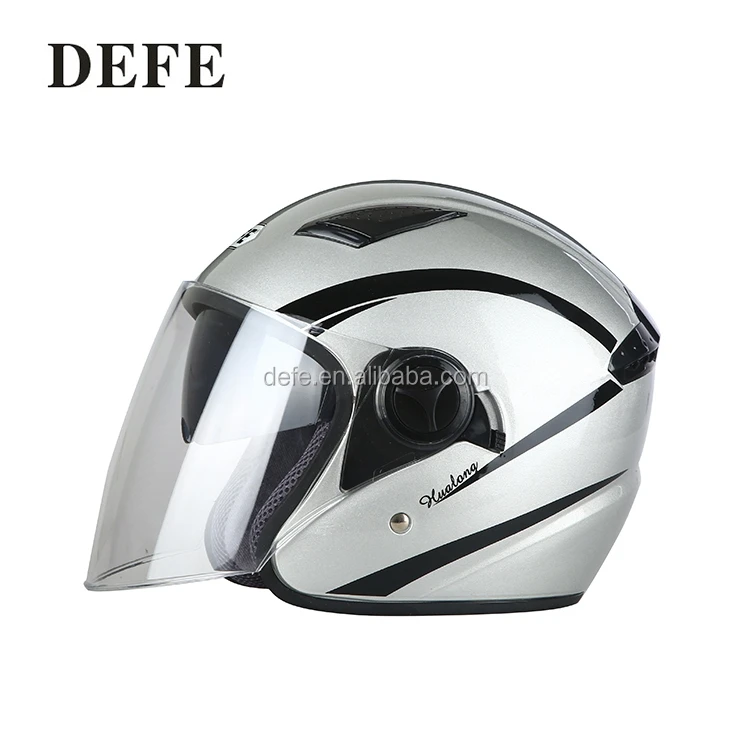 Top quality silver gray motorcycle protection helmet half face helmet for adult