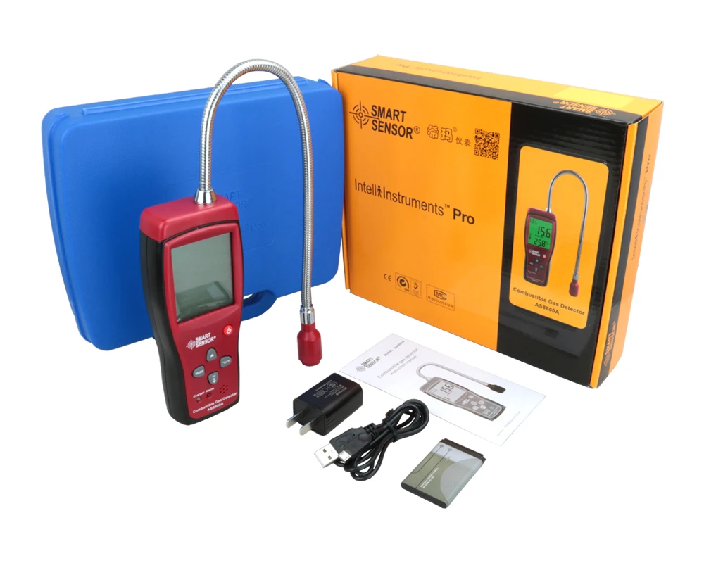 Automotive Gas Analyzer Combustible Gas Detector Gas Leakage Location Determine leak Tester with Sound & Light Alarm Li-battery