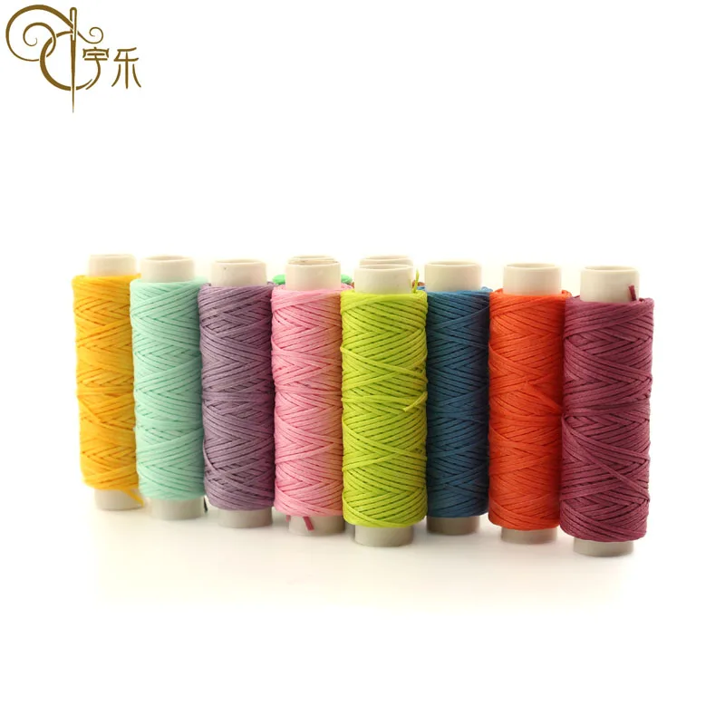 AA Grade 0.8mm Hand-sewn 100% Polyester Braid Flat Waxed High Strength Polyester Sewing Thread For Leather Works
