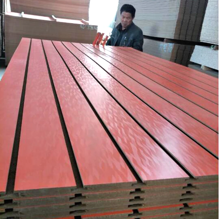 Wood fiber slotted mdf board/grooved mdf for wall panel