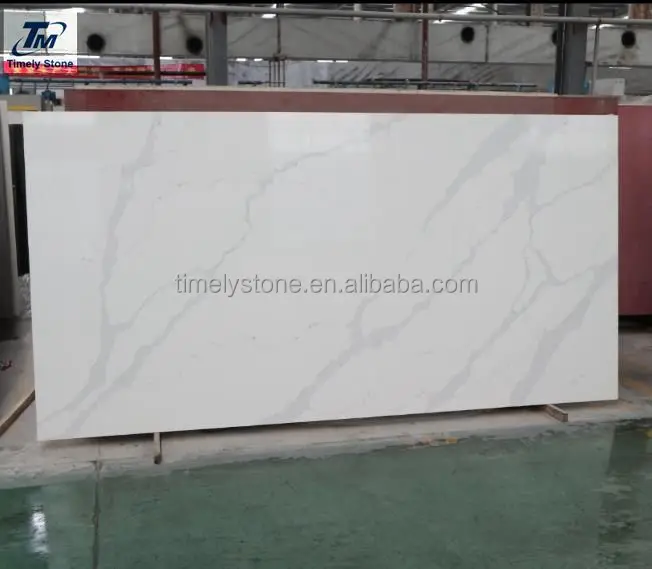 
engineering kitchen countertop artificial calacatta quartz stone slab 