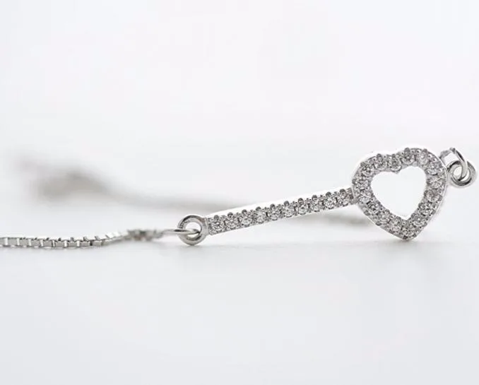 china wholesale 925 sterling silver bracelet women love heart silver chain