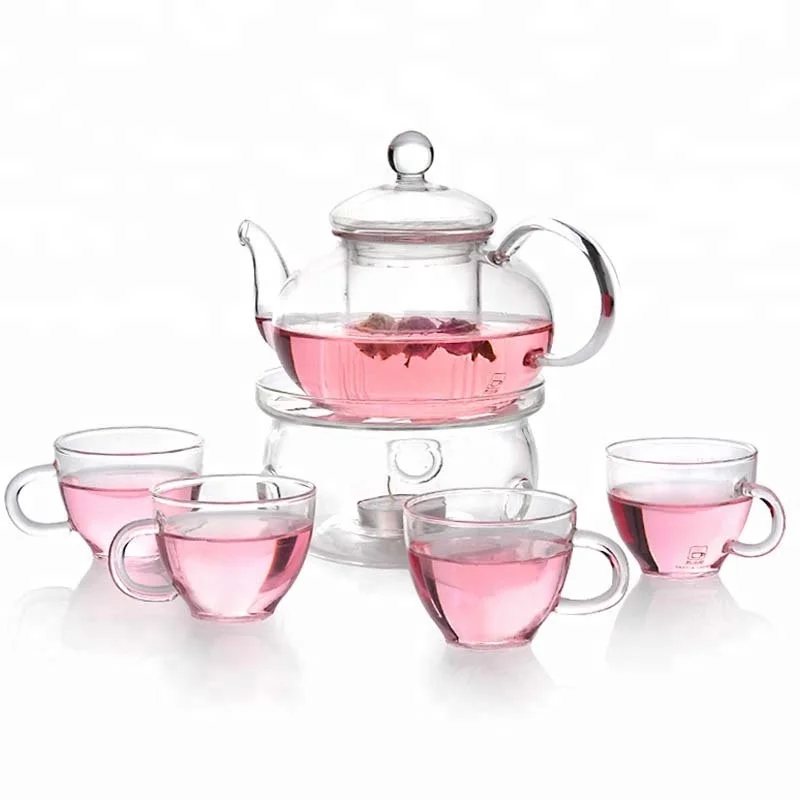 Set of Chinese Clear Glass Teapots with Infuser for Sale