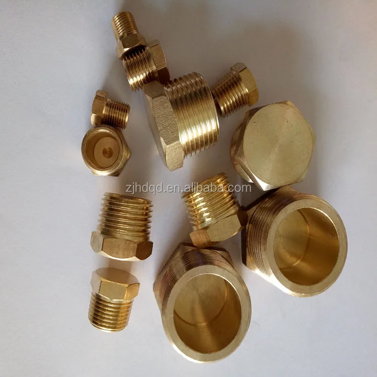 Brass Male Hexagon End Cap Pipe Fitting , pipe plug