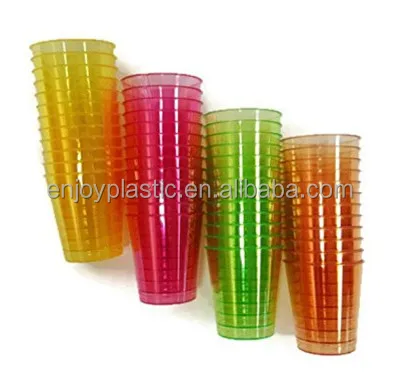 30ml small plastic tumbler  in neon colors disposable shot cup mini wine glass