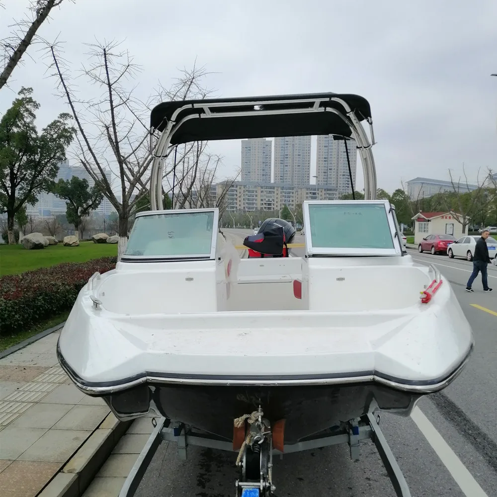 8 passengers small fiberglass speed boat with outboard engine for sale