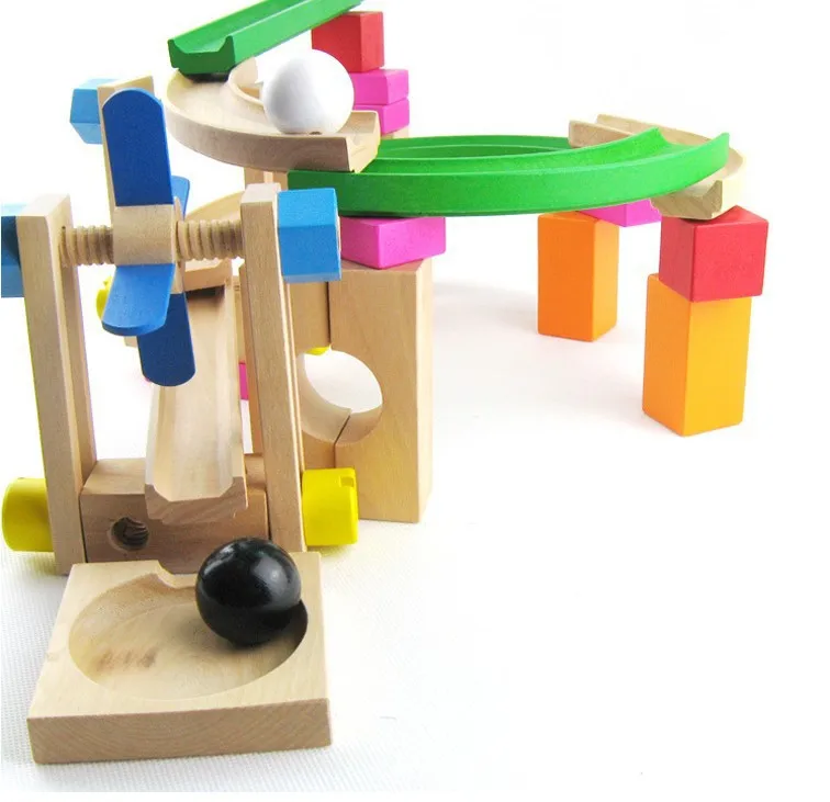 2021 Zhejiang wooden toys Roller coaster track toys set for the kids play Educational toys WTS009