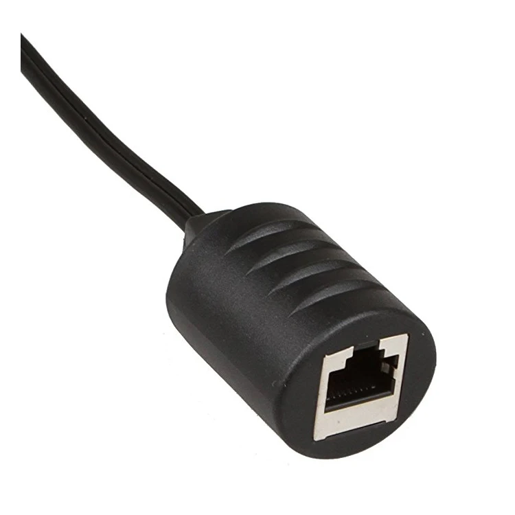 2RCA Male to RJ45 Female Audio Extender Cable RCA Cables Speaker ROHS Bare Copper POLYBAG Braid PVC Computer Gold Plated Black