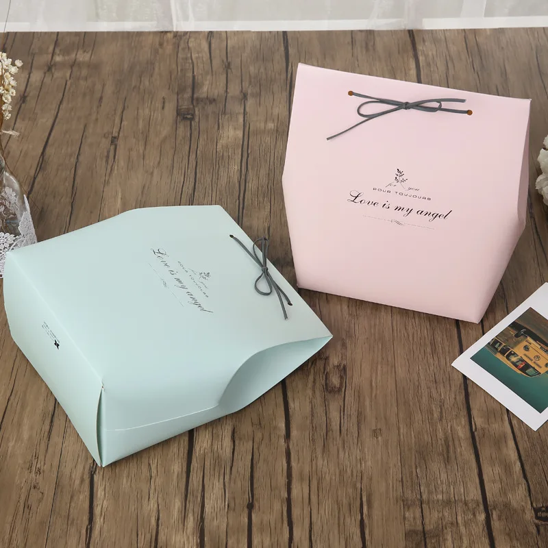 hight quality elegant Designer Wedding Favor candy paper gift packaging box with rope closure custom