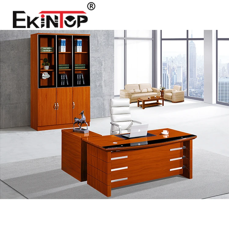 Ekintop Foshan supplier boss executive desk L shape office furniture factory