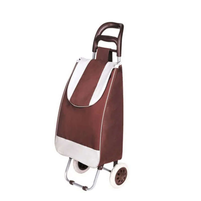 Online Sale Popular Folding Grocery Shopping Cart Folding Trolley Supermarket Wheels Shopping Bag