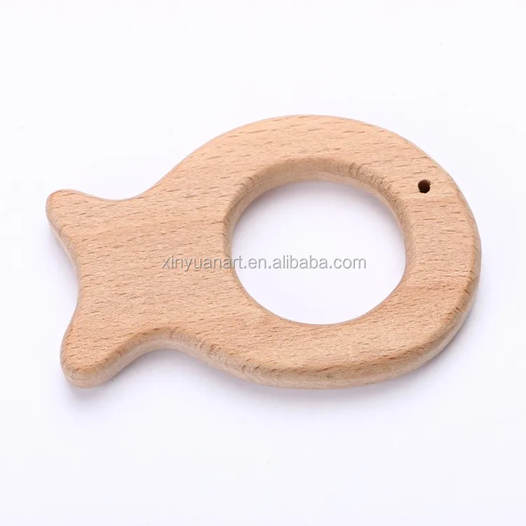85mm best polished Natural Beech Wood Bird Ring Teether Toy , Animal teether chewable toy