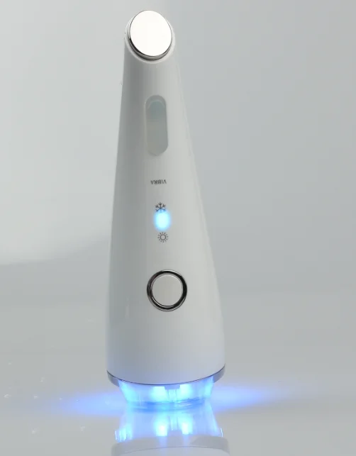 Newest multifunctional red blue light photon therapy beauty device hot cold hammer facial massager