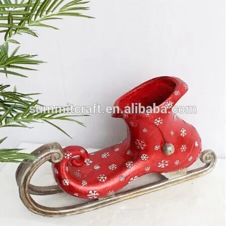 Рождество большой красный лыжные ботинки полистоуна персонализированные рождественские украшения