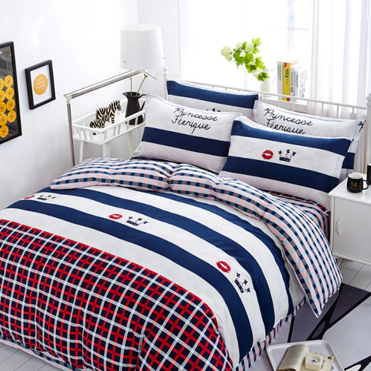 100% Cotton  Home Four Pieces Super Soft Pink Duvet Cover Set