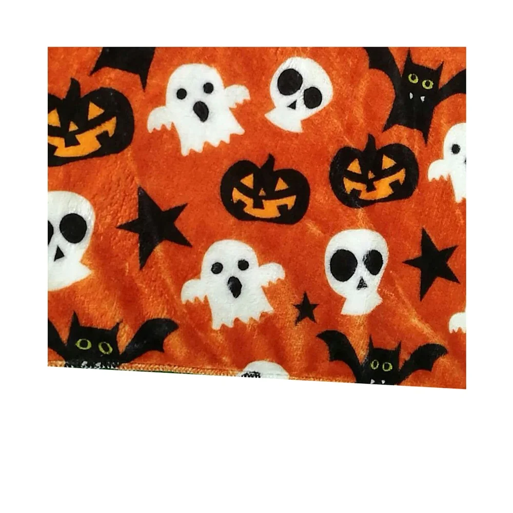 
WholesaleCustomized High Quality Halloween Flannel Fleece Blanket Cartoon Pumpkin Hooded Blanket Halloween Print Throw Blanket 