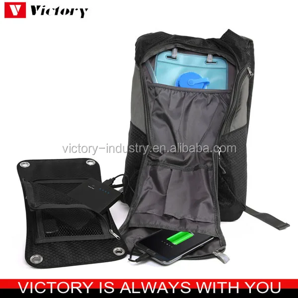 Solar Backpack Charger Hydration Pack with 2 L Water Bag