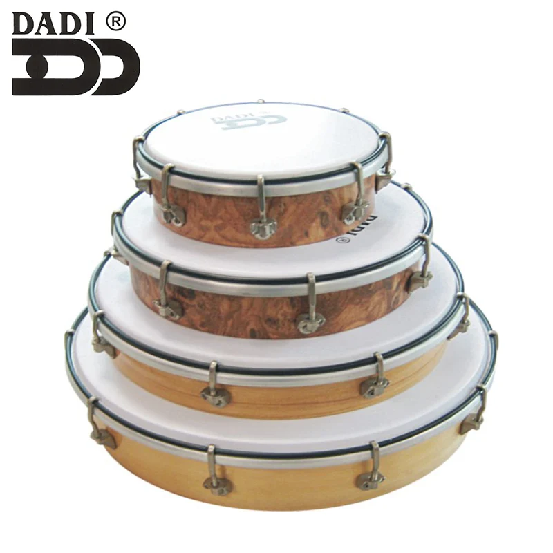 
musical instrument logo print wooden tunable 8 10 12 tambourine hand drum 
