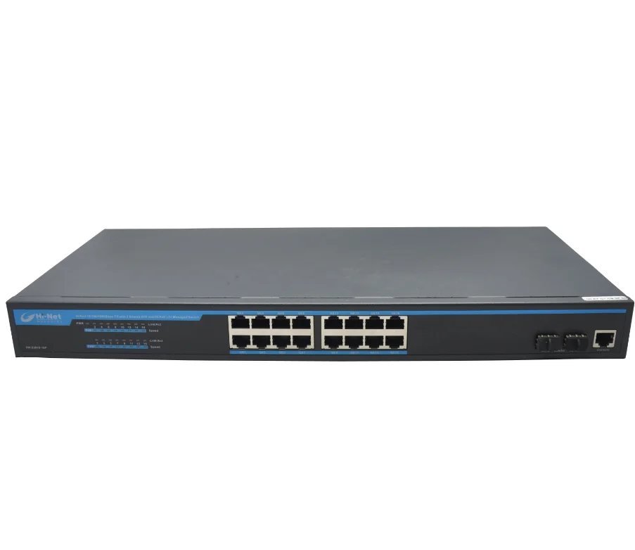 Управляемый гигабитный коммутатор L2, 16*1000 Мбит/с, с 2G SFP портами Uplink, коммутатор Ethernet для IP-камеры