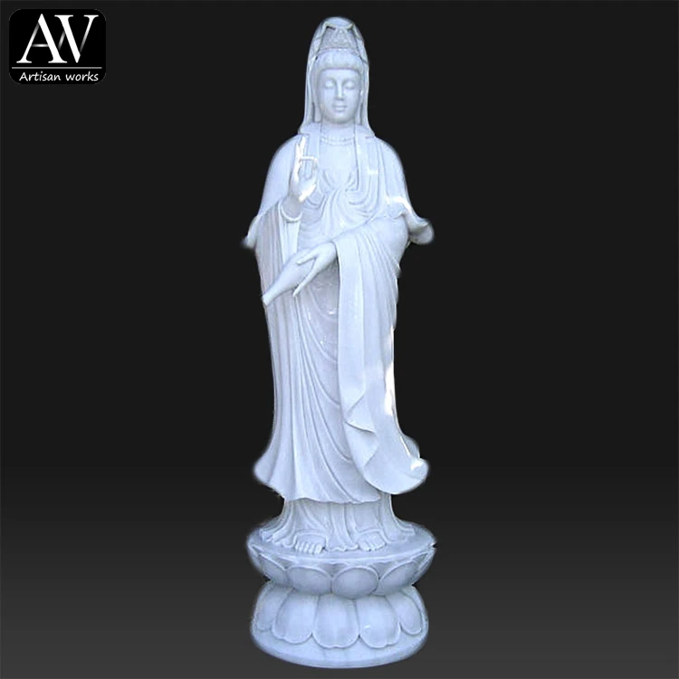 Natural garden stone large life size kwan yin statue