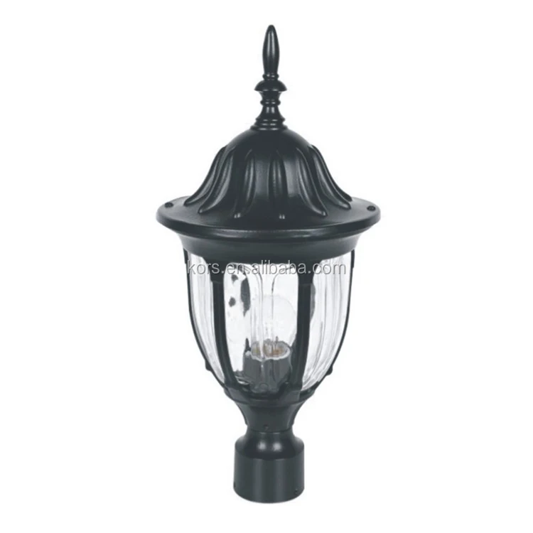 Outdoor Post Top Light Pole Mount Driveway Lighting Garden Porch Yard Fixture Black Lantern Lamp