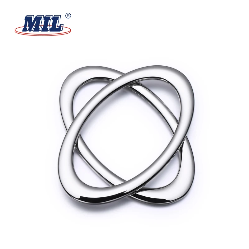 High Quality Nickel Free Shiny Silver Oval Ring Metal Buckles For Bags
