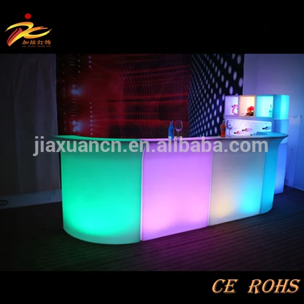 
Corner plastic color changing portable led reception table/corner led counter table from China 