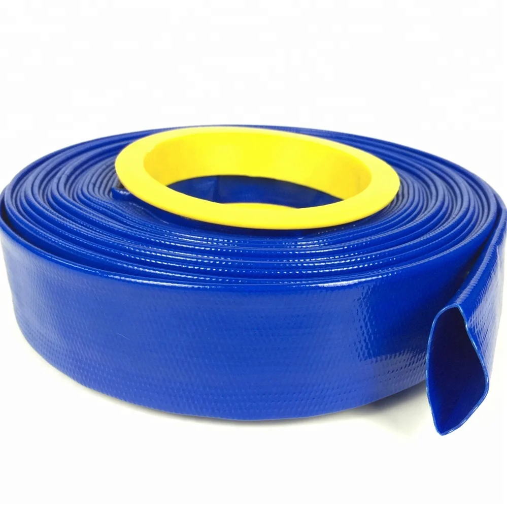 Blue high quality flexible 2 Inch 4 bar 58 psi 100m discharge tpu pvc layflat hose irrigation