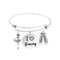 Hottest Gift Dance Adjustable Wire Bangle Bracelet With Charm  Wholesale For Women