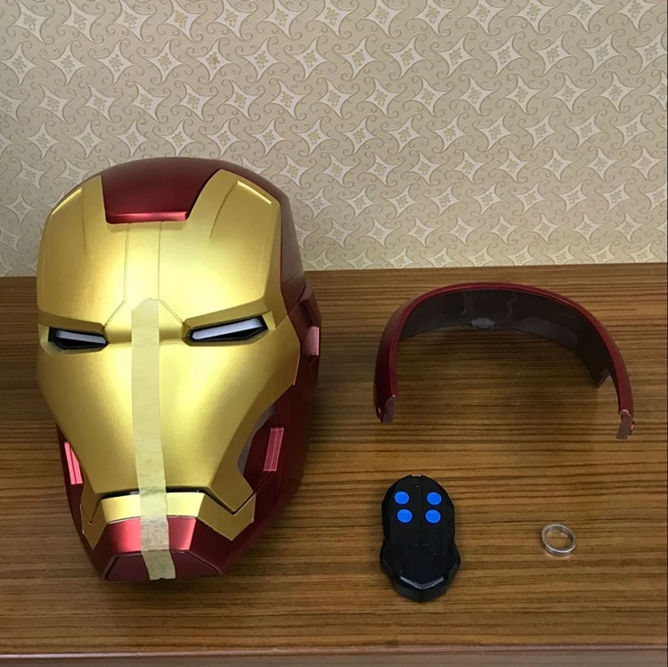 Remote Metal Version Metal Version CATTOYS 1/1 Colorized All Metal Made  Wearable IronMan MK42 Helmet Accept Do Drop Shipping