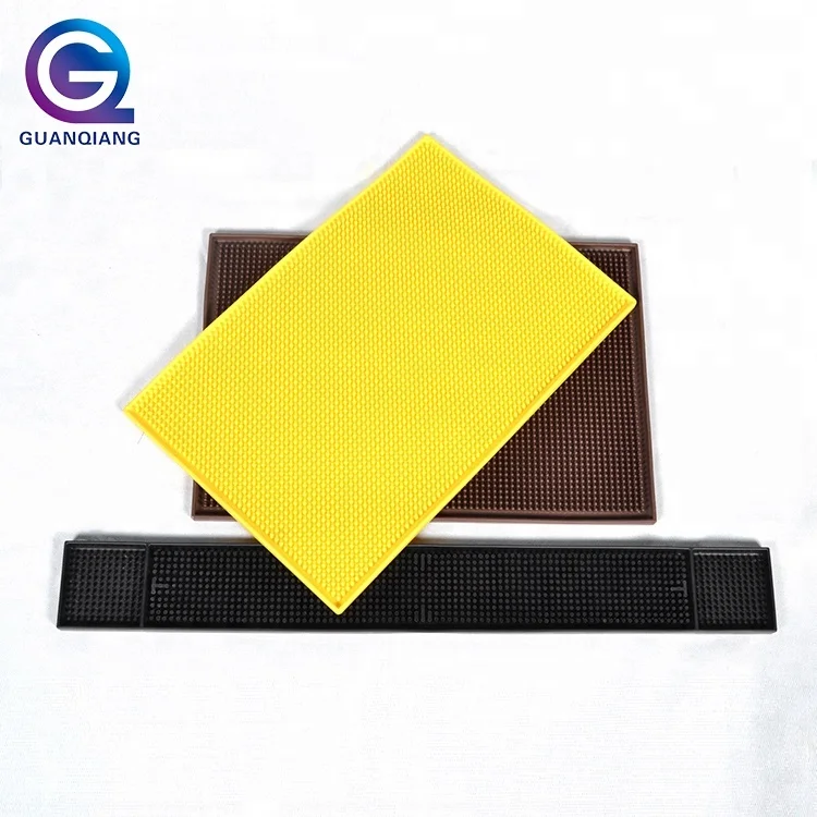 Bar accessories eco-friendly plastic TPR black rubber mat service mat