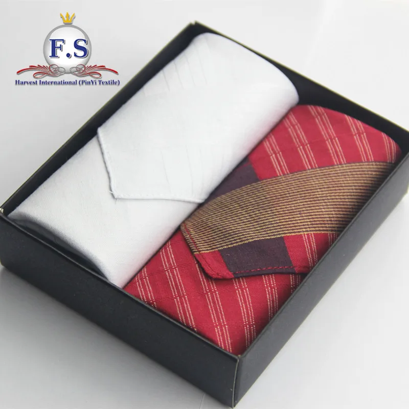 
wholesale men red cotton gift packing handkerchief 