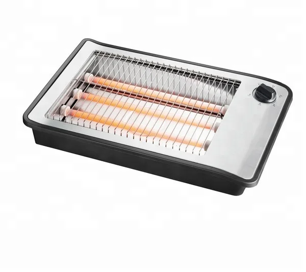 flat toaster 4 slice 600W 3 quartz heating elements 5 minutes timer