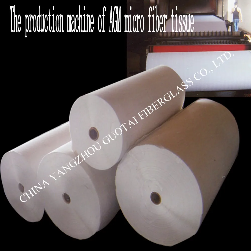 High quality AGM Glass Fiber micro fiber tissue in big roll