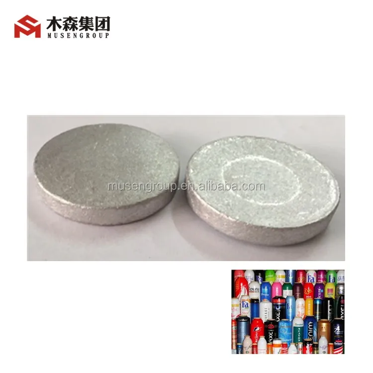 Shot blasted 99.5% pure aluminum of aluminium slugs for collapsible tubes/aerosol cans/beer bottles