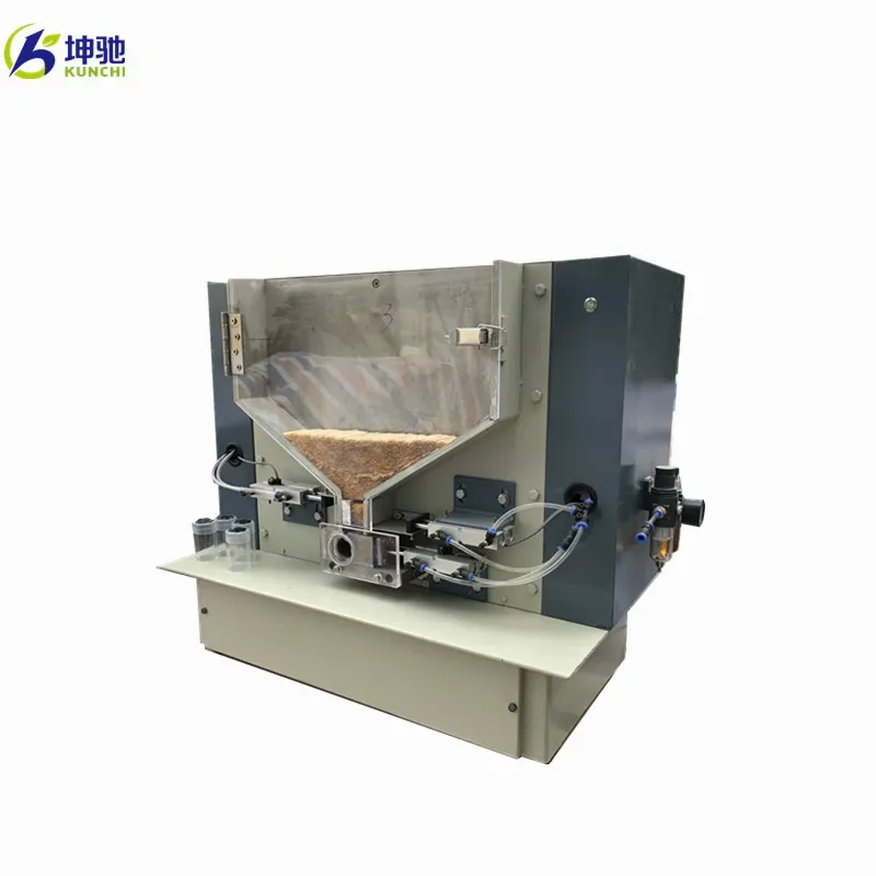 Semi-automatic toothpick container packaging / filling machine supplied by KUNCHI!