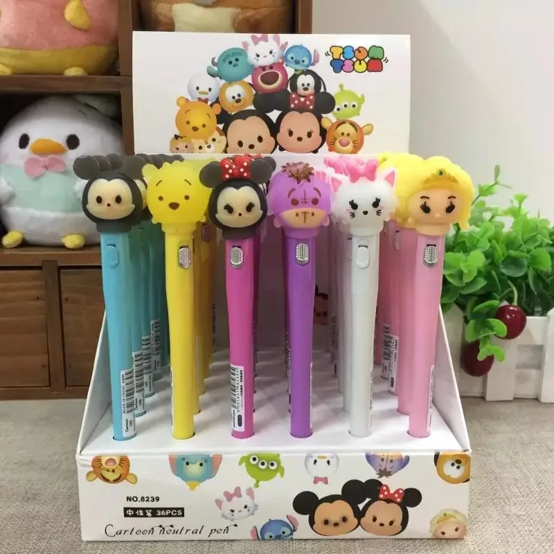 Cartoon unicorn light pen neutral light pen with lamp silicone head modeling 3D doll unicorn neutral pen