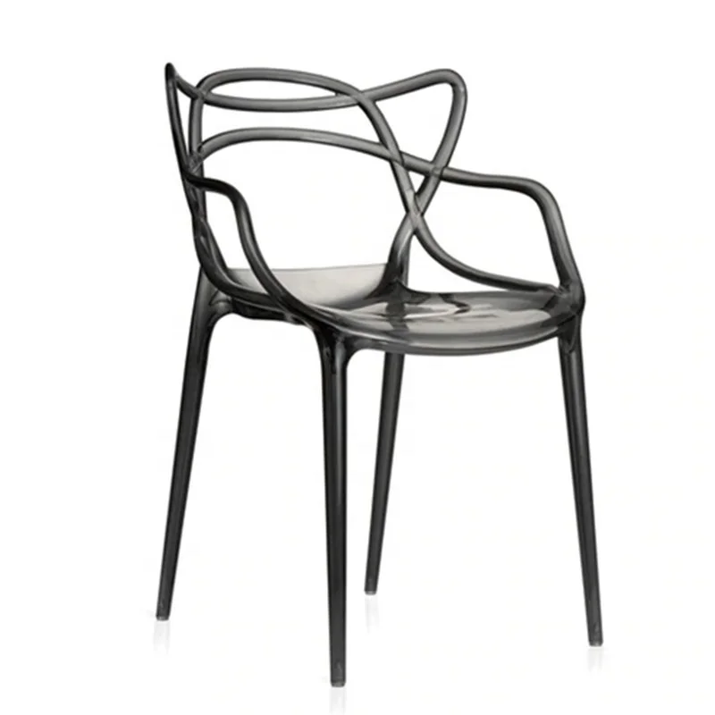 
Modern classic one piece master stackable plastic leisure dining chairs with adult sizes 