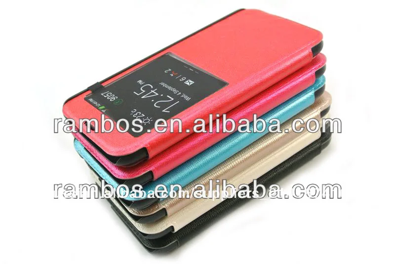 кожаный бумажник случае с окном, сша- просмотра флип случае стенд обложка для samsung галактики s5 i9600